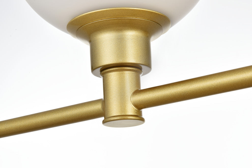 5 Light Brass And Frosted White Bath Sconce