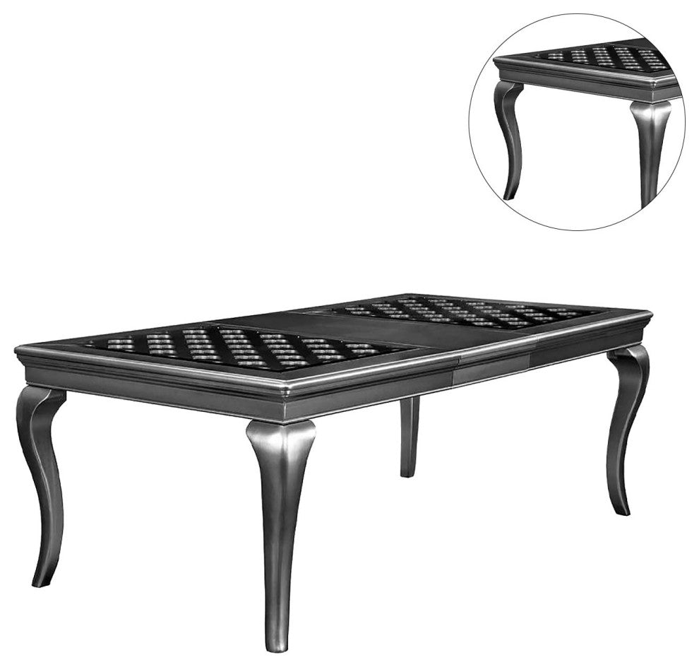 Expandable Dining Table, Gray Finish