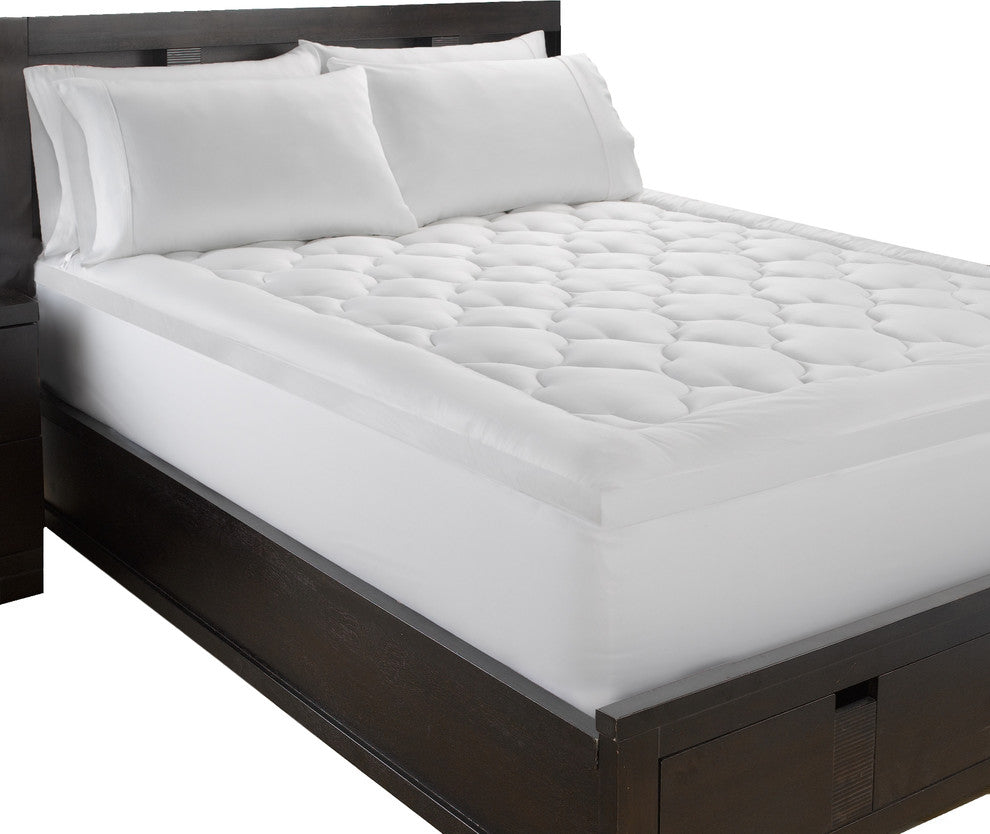 Fluffy Clouds 100% Cotton Plush 2" Loft Fiber Bed, Twin
