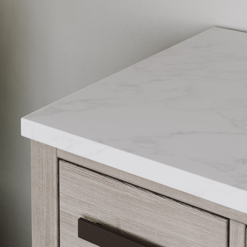 The Cyrus Bathroom Vanity, Gray Oak, 48", Single Sink, Freestanding