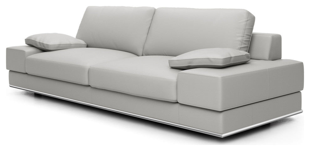 Murray Sofa, Pearl Gray Leather