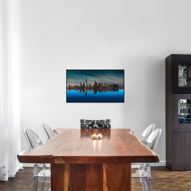 "New York World Trade Center 1" Framed Canvas Giclee by Yi Liang, 37x21"