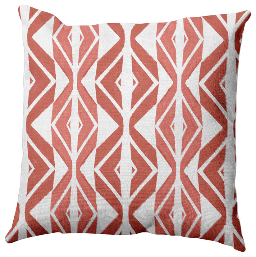 Diamond Graffiti Outdoor Pillow, Brown, 14"x20"