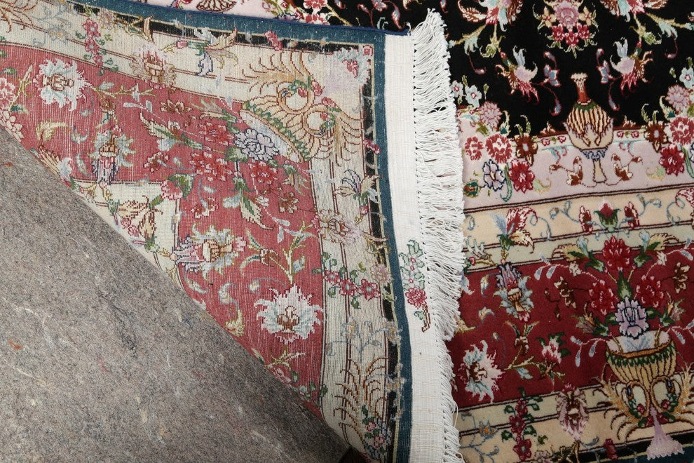 Wool and Silk Tabriz Persian Area Rug Vegetable Dye 50 Raj