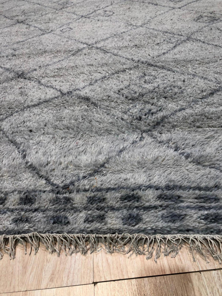 Gray Traditional Geometric Modern Moroccan Area Rug