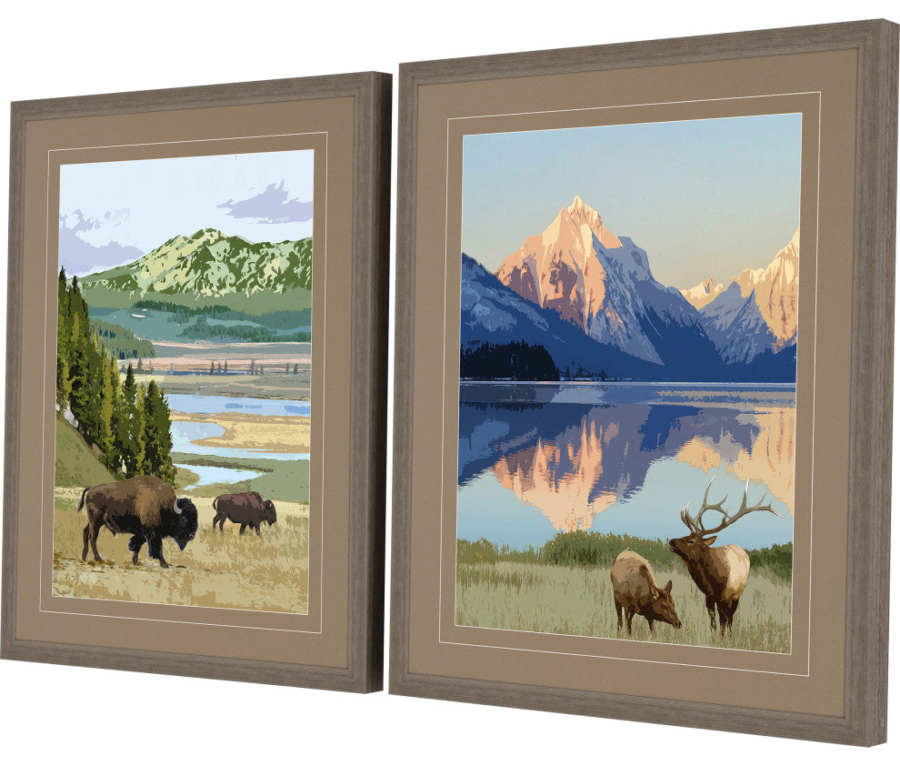 National Parks III, 2-Piece Set Framed Art