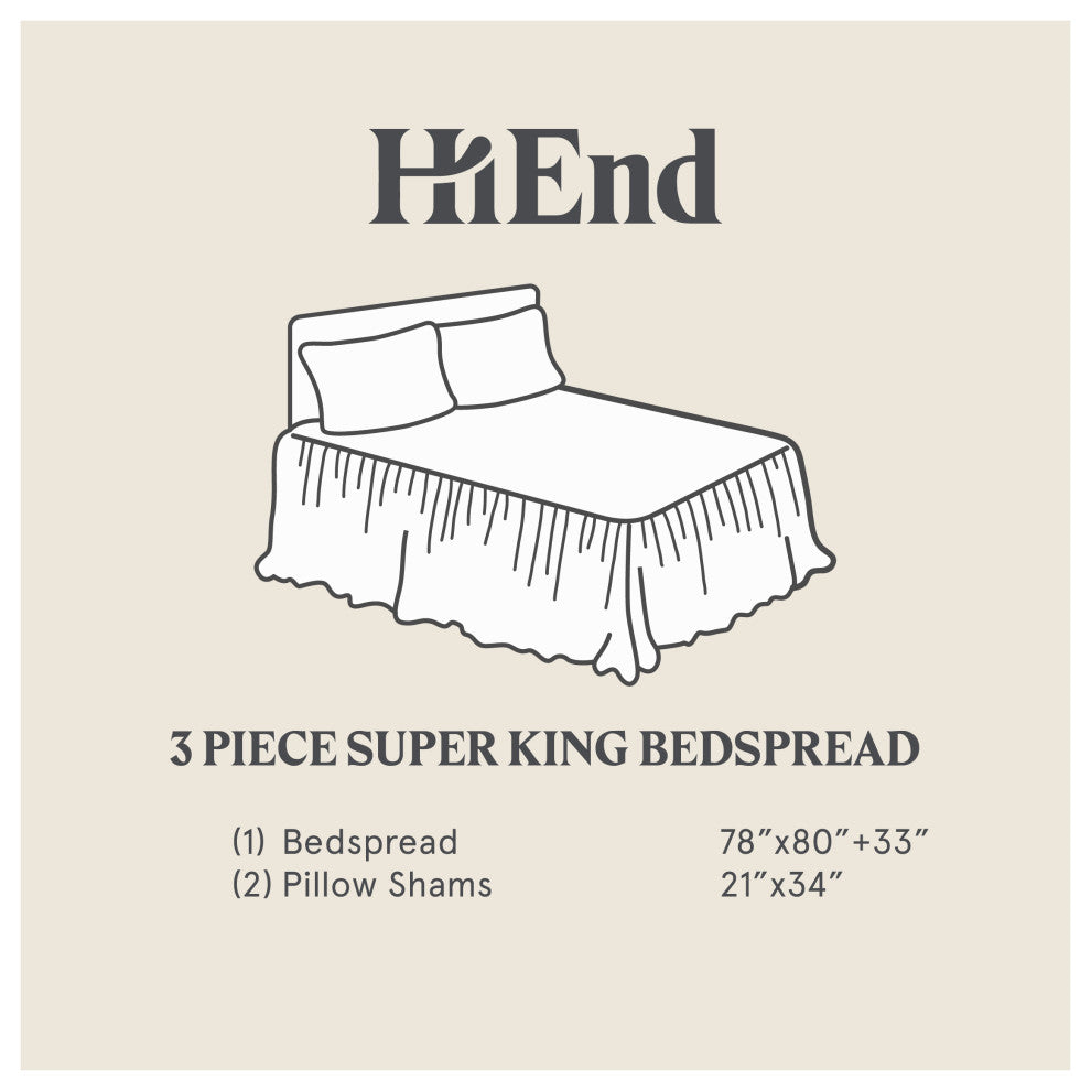 Stella Faux Silk Velvet Bedspread Set, 3PC, Slate, King