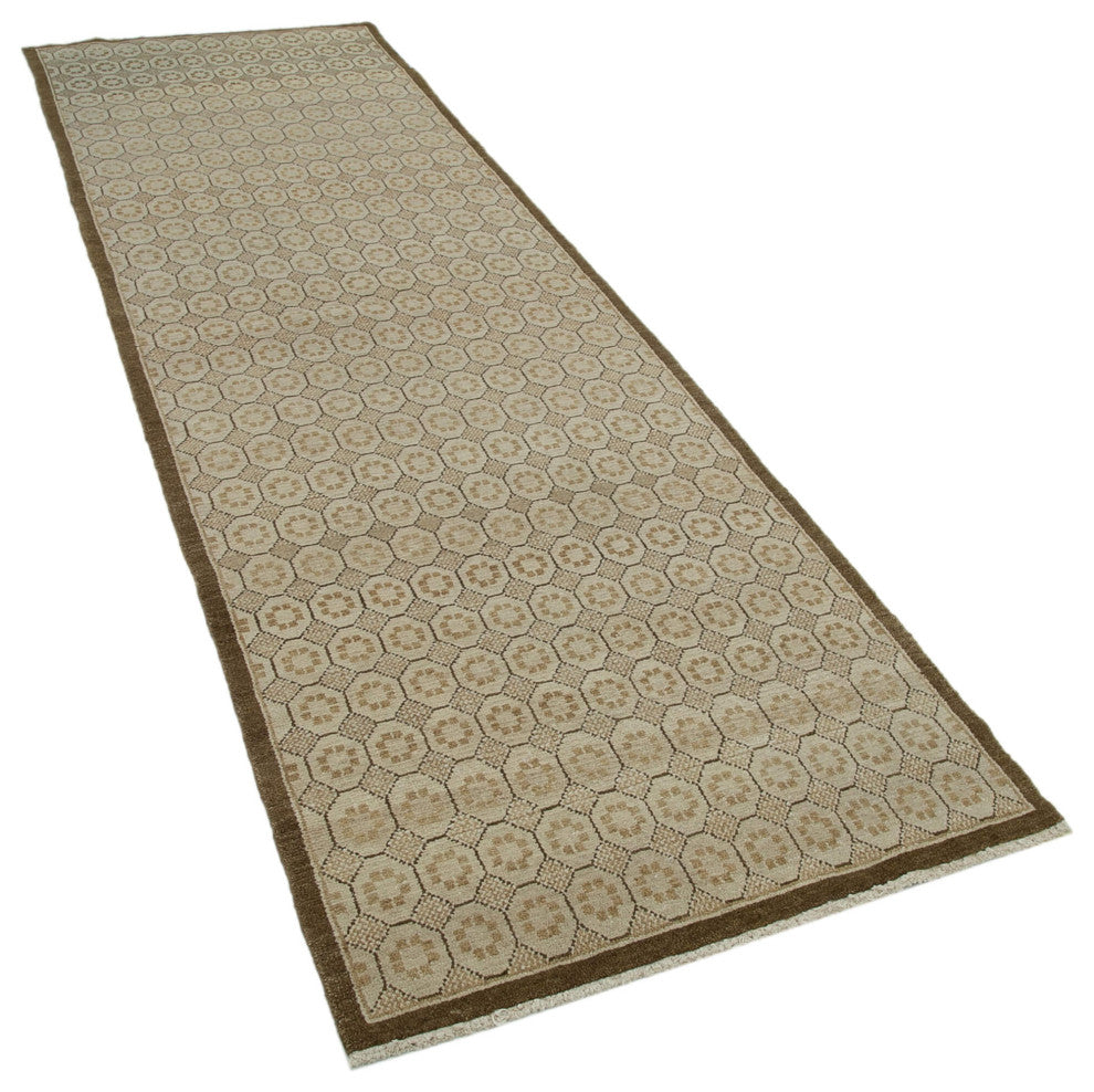 Rug N Carpet - Handwoven Oriental 3' 2" x 10' 2" Runner Oushak Area Rug