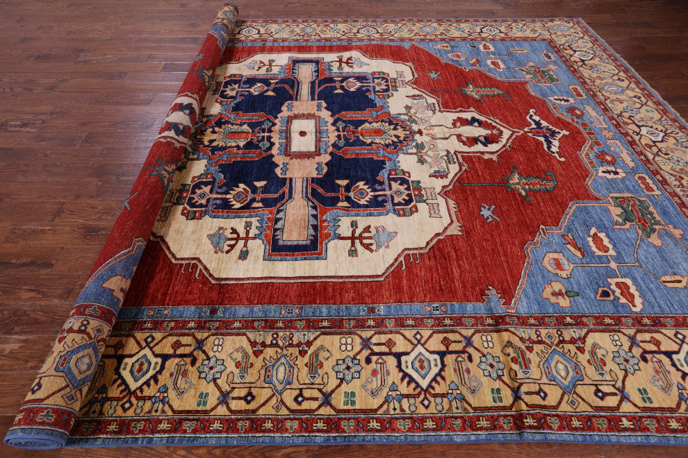 Hand Knotted Persian Fine Serapi Wool Rug 9' 8" X 13' 5" - Q12431