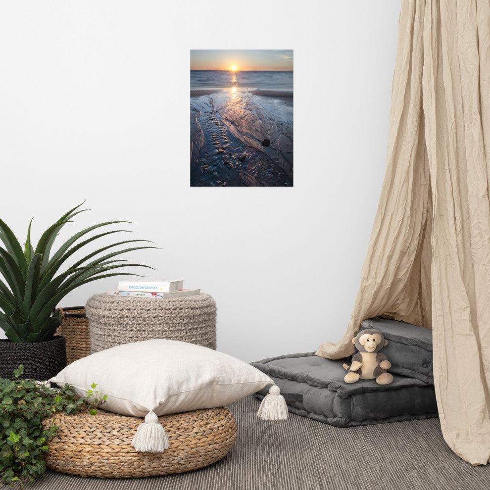 Low Tide Ravine Landscape Photo, Beach Unframed Wall Art Print, 18" X 24"