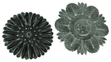 Distressed Embossed Tin Flower Decorative Wall Plaque Set of 2