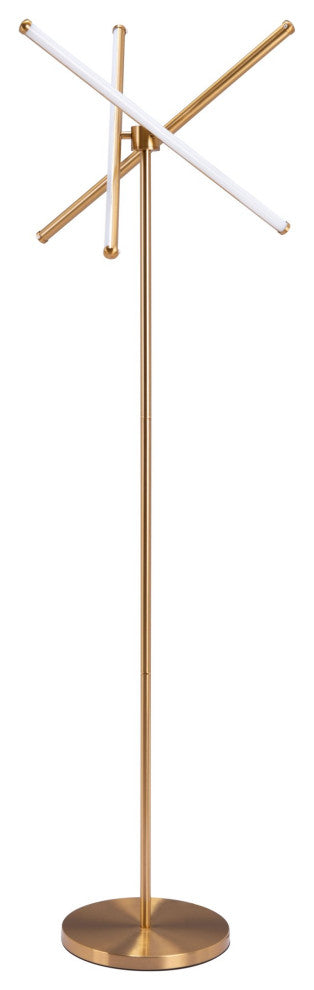 Floor Lamp Light, Steel Metal, Silicon, Brass, Gold, White, Lounge Cafe Lobby