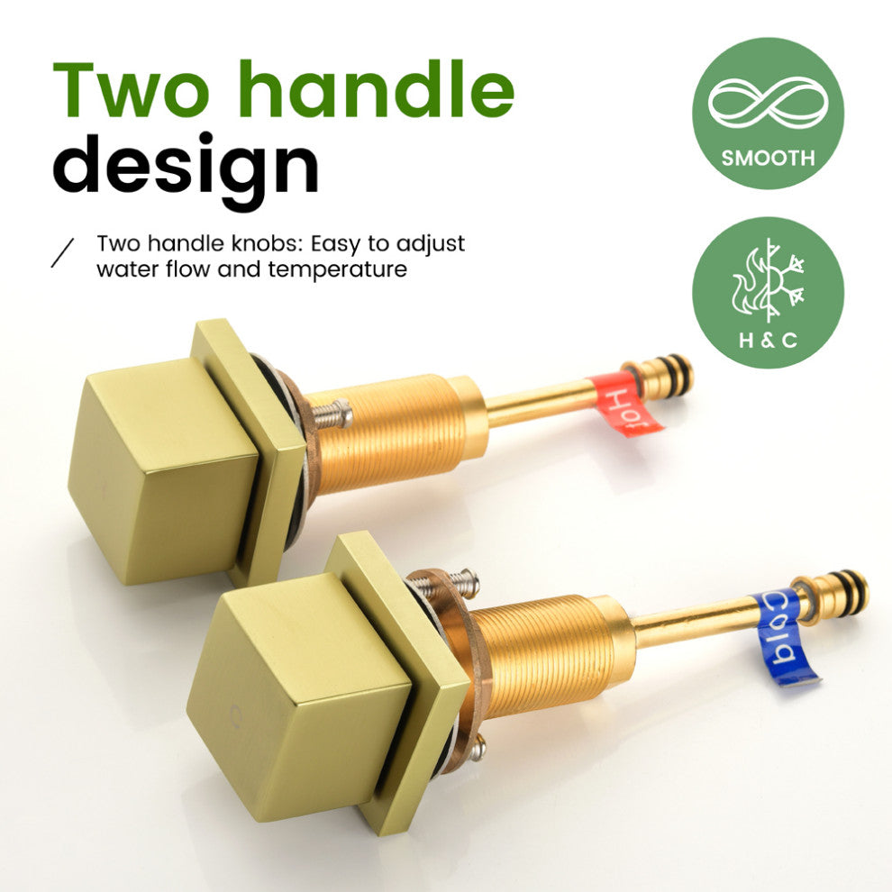 2-Handle Deck-Mount Roman Tub Faucet, Brushed Gold