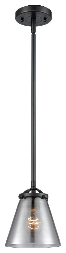 Small Cone 1-Light Mini Pendant, Oil Rubbed Bronze, Plated Smoke