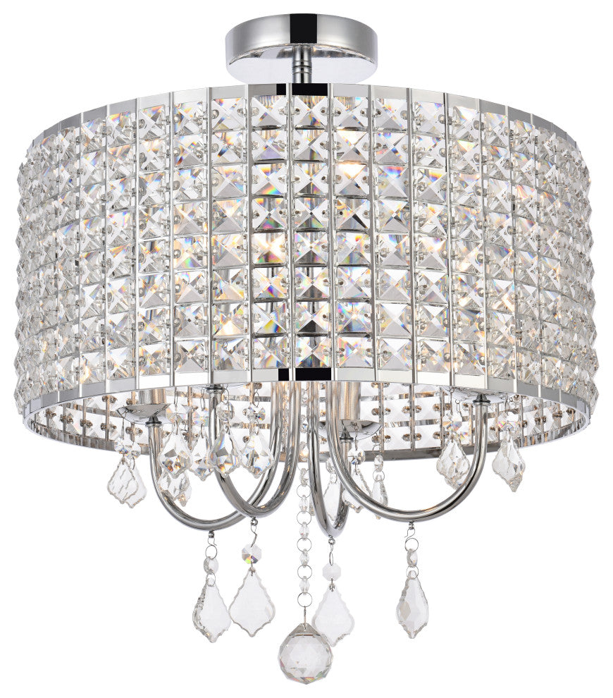 Emelia 17" Flush Mount, Chrome