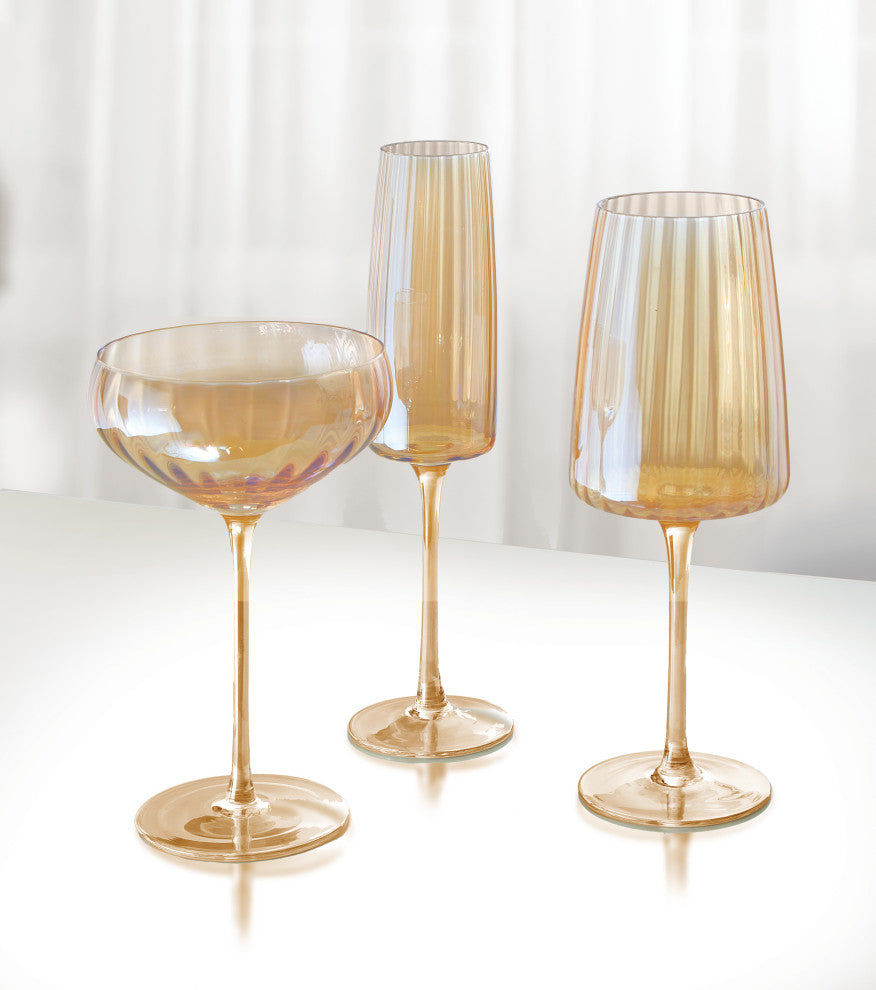 Modern Amber All Purpose 17 oz. Wine Glasses, Set/4