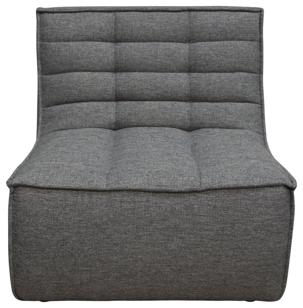 Marshall Scooped Seat Armless Chair in Grey Fabric by Diamond Sofa
