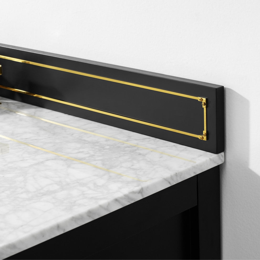 The Monaco Bathroom Vanity, Black Onyx, 60", Double Sink, Freestanding