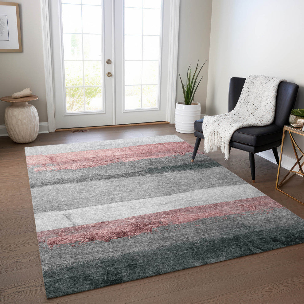 Machine Washable Indoor/Outdoor Chantille ACN1883 Blush 9' x 12' Rug