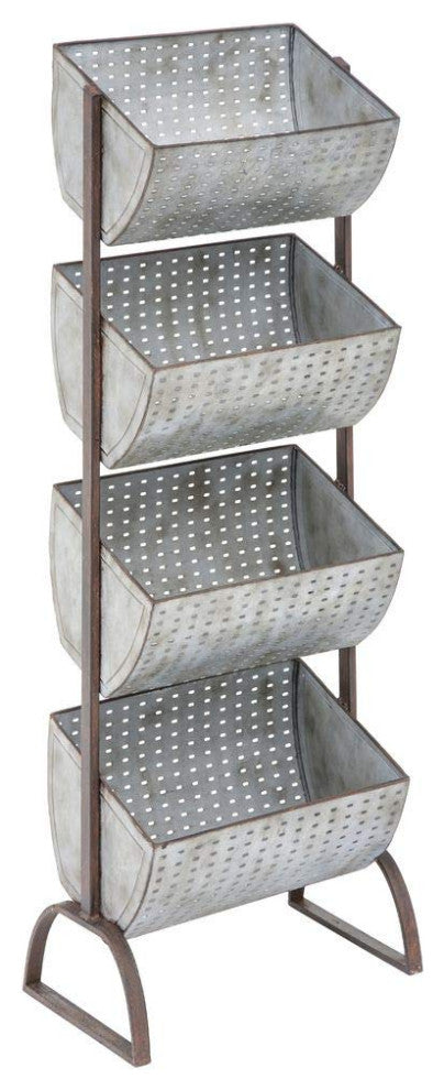 Four Tiered Perforated Metal Display Tower