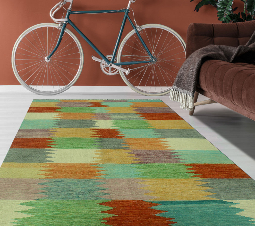 Winchester Kilim Lateef Rust/Purple Rug, 4'1x6'5