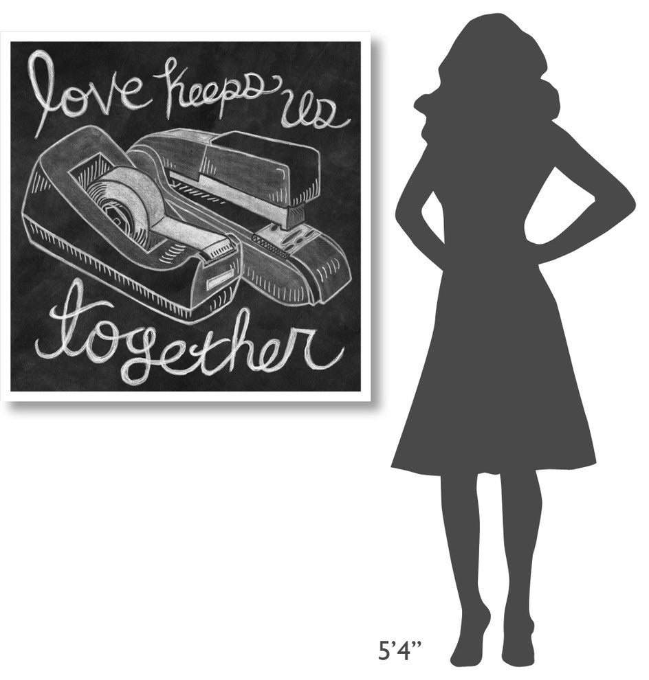 "Love Keeps Us Together Chalk" Digital Paper Print by Mary Urban, 38"x38"