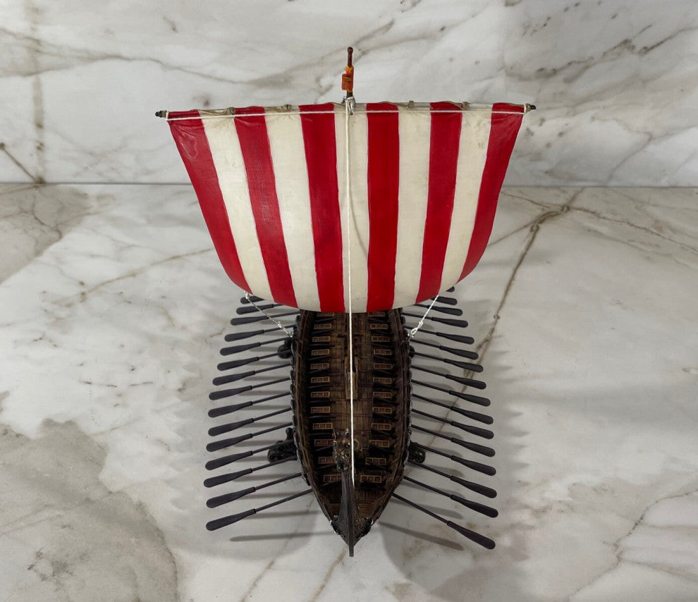 Viking Warrior Ship Art Sculpture