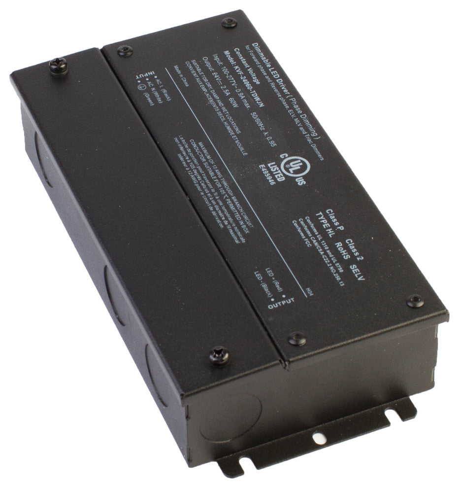 UL Listed 24V 60W Class 2 Dimmable Power Supply Driver Triac Constant Voltage