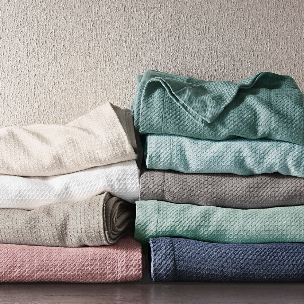 Madison Park Egyptian Cotton All-Season Woven Bedding Blanket, Teal