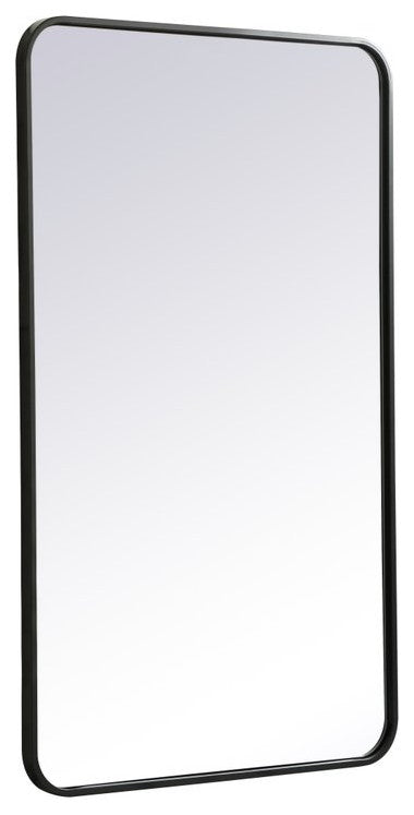 Elegant Decor MR802440BK Soft Corner Metal Rectangular Mirror, 24"x40"