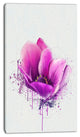Purple Watercolor Poppy Flower, Floral Canvas Art Print, 16"x32"