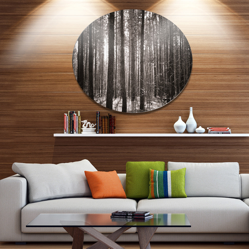 Beautiful Misty Forest In The Autumn, Forest Round Wall Art, 23"