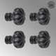 Cabinet Hardware Knob Black Wrought Iron Floral Mission Design 1.5" Di. Set of 4