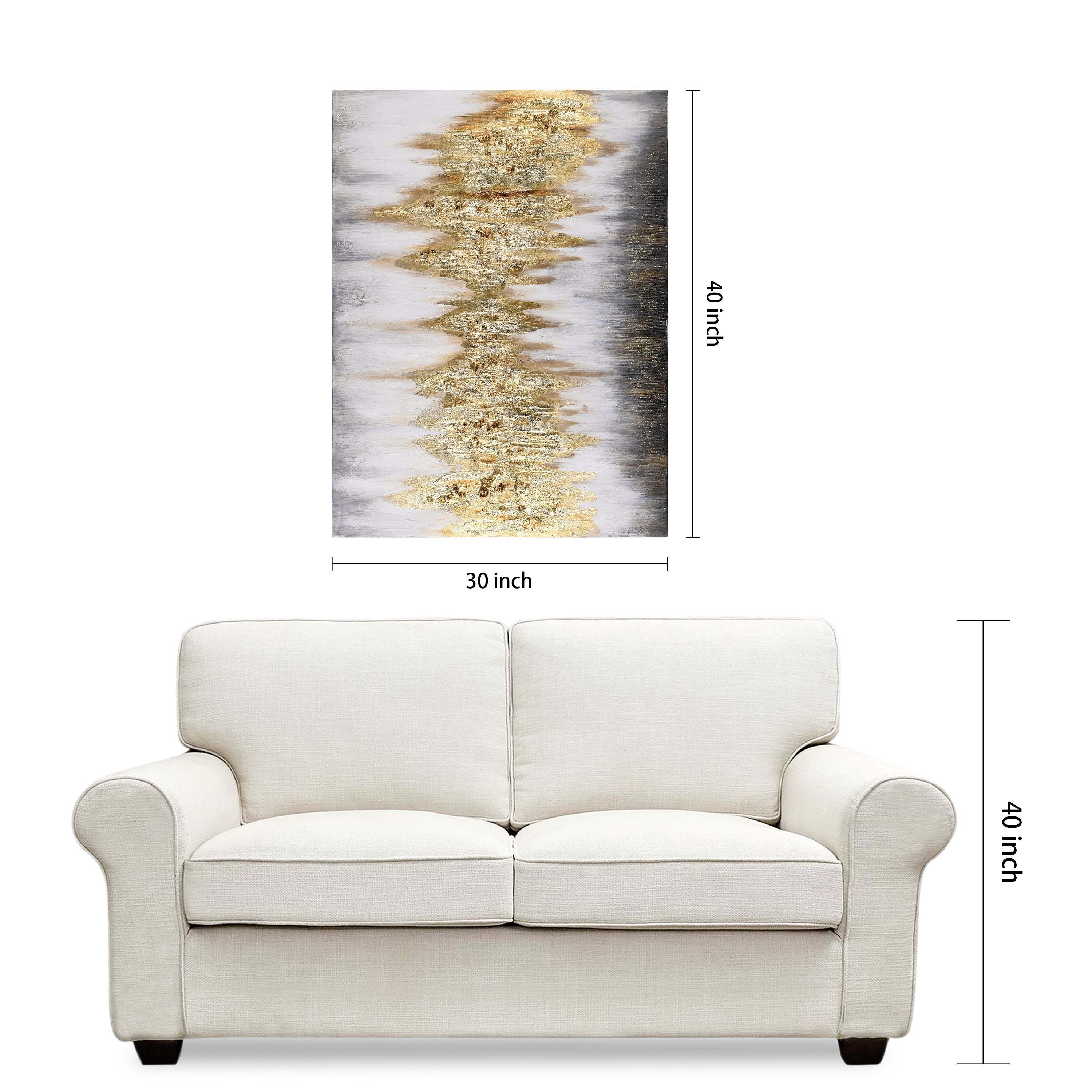 Gold Abstract Textured Metallic Hand Painted Wall Art by Martin Edwards