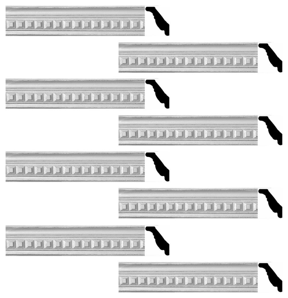 Ornate Cornice White Urethane Amelia Ornate Design 8 Pieces Totaling 758" Length