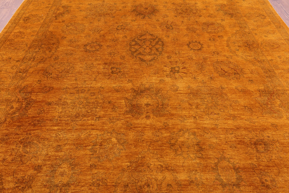 8' 10" X 11' 9" Handmade Overdyed Full Pile Wool Rug - Q12704