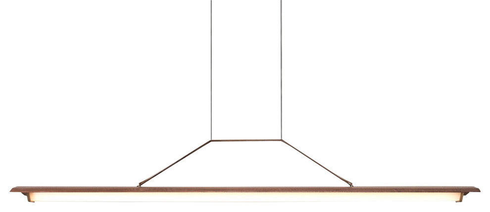 Penna 64 LED Pendant, Brushed Brass/Dark Stained Walnut, 227v
