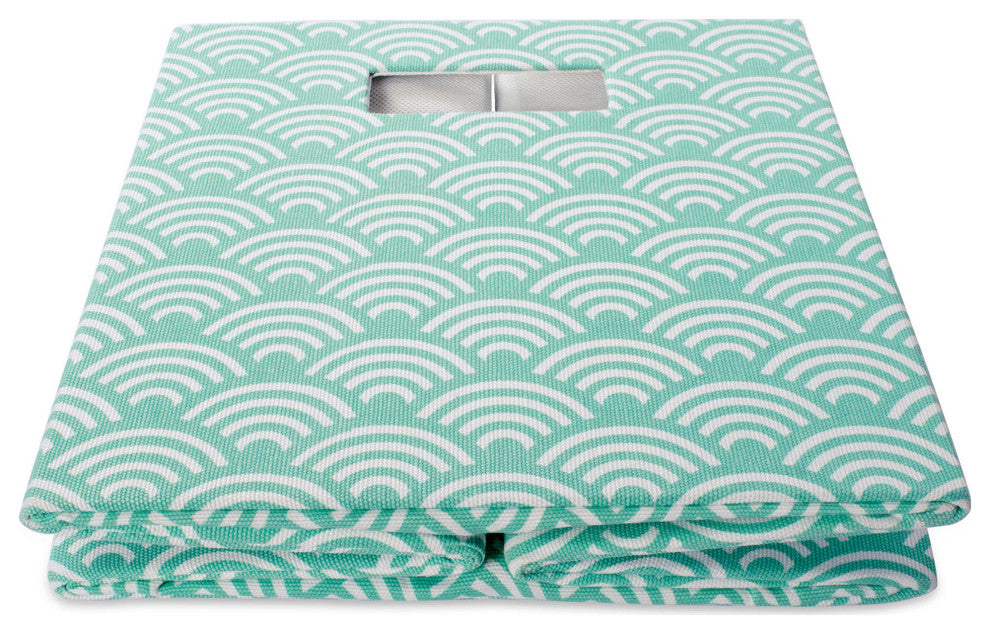 Polyester Cube Waves Aqua Square 13"x13"x13"