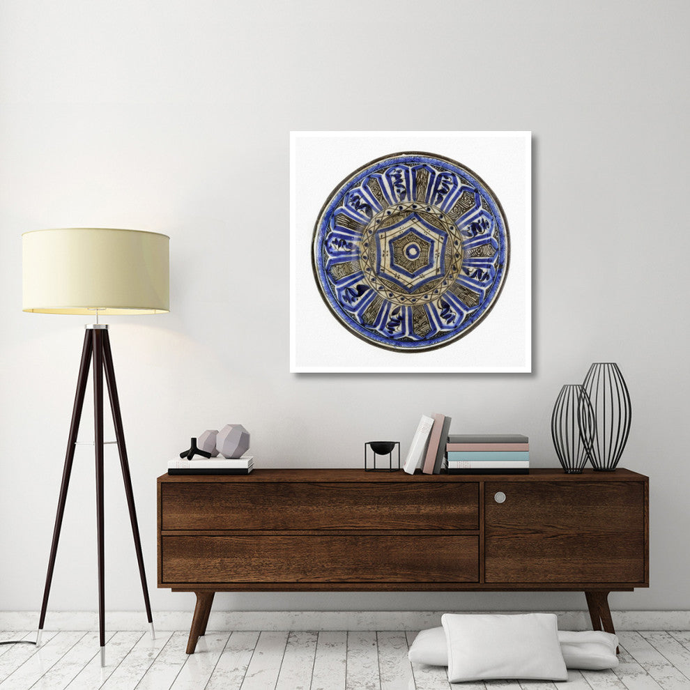 "Blue and Black Painted Bowl" Print 16th Century Persian Artisan, 42"x42"