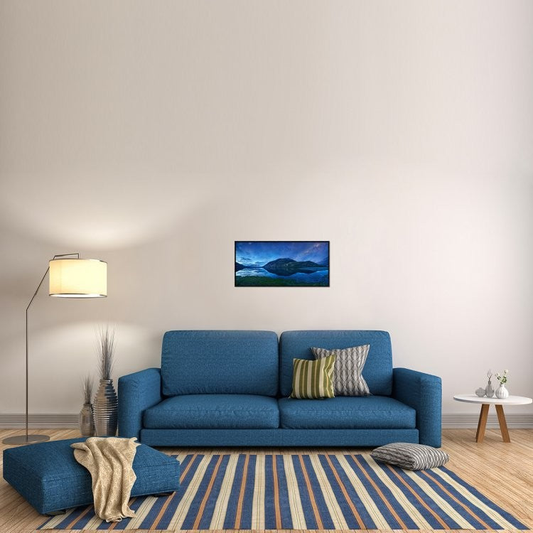 "Lake Hawea" Framed Canvas Giclee by Yan Zhang, 31x15"