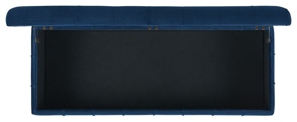 Picket House Jude Tufted Storage Ottoman, Cobalt