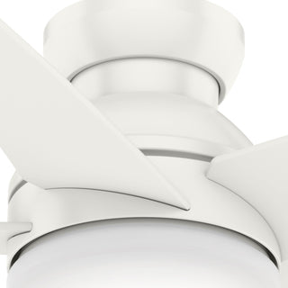 Casablanca 44" Isotope Ceiling Fan With Light Kit & Wall Control, Fresh White, Fresh White, 44"