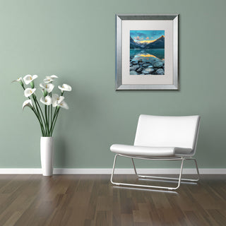 Pierre Leclerc 'Lake Louise Sunrise' Matted Art, Silver Frame, White, 20x16