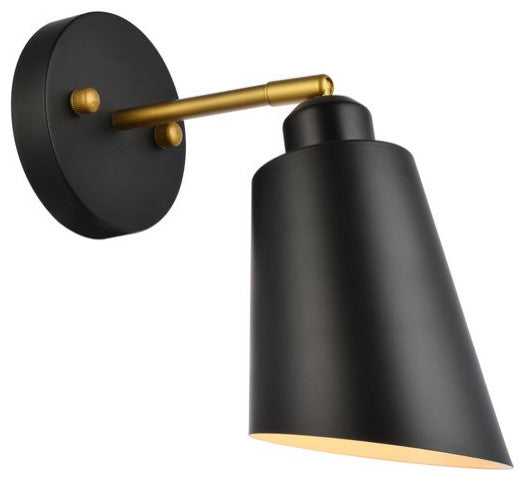 Harriet 5" Black and Brass Wall Sconce