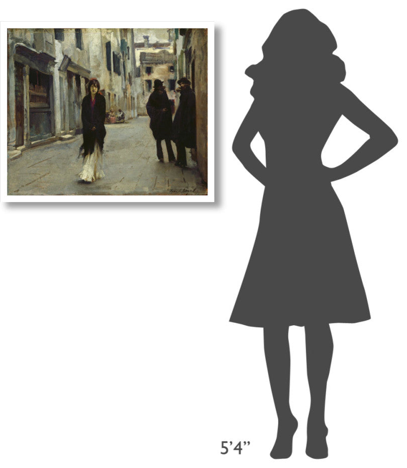 "Street in Venice, 1882" Digital Paper Print by John Singer Sargent, 32"x27"