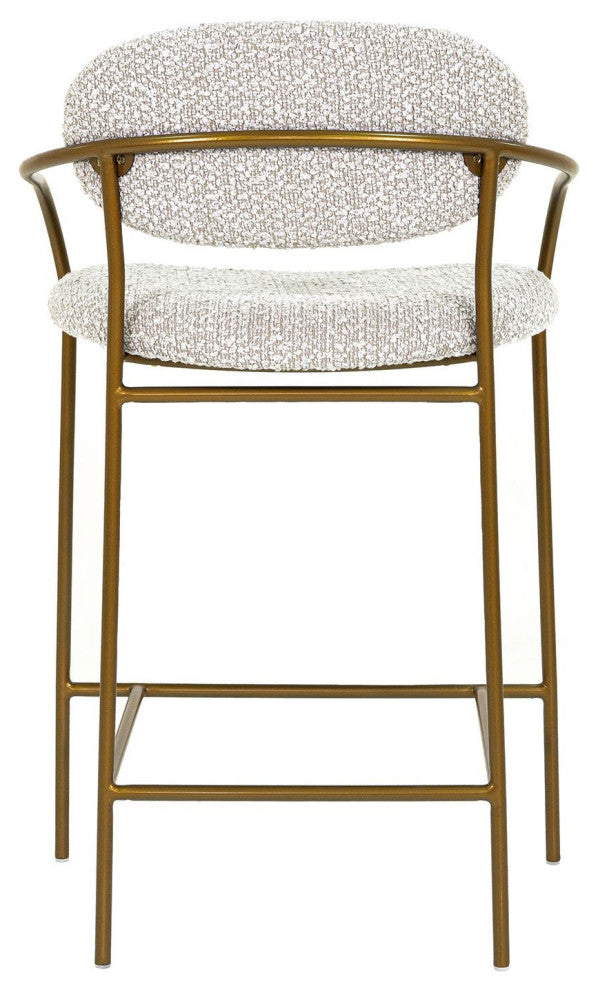 Oasis Upholstered Arm Counter Stool, Pearl Gray