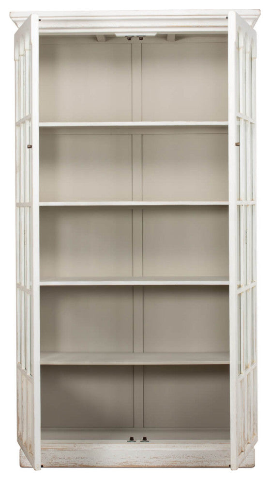 Rustic Farmhouse Style Whitewashed Bookcase