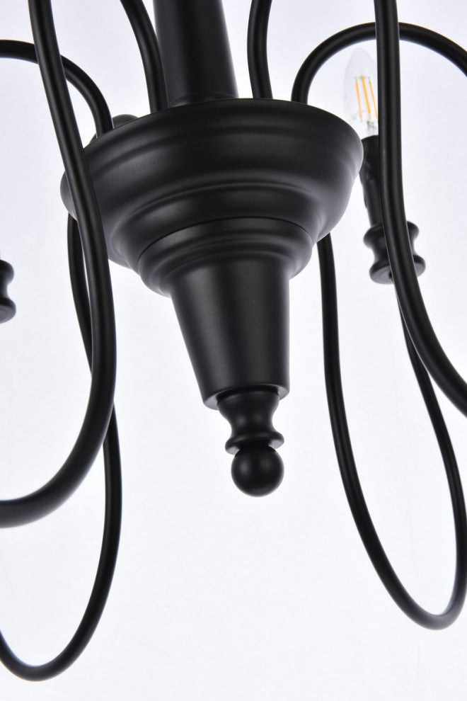 Flynn 6-Light Pendant, Black