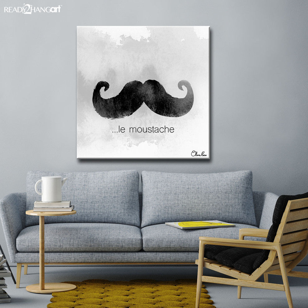 Ready2Hangart Le Moustache By Olivia Rose Canvas Art , 20" Hx20" W