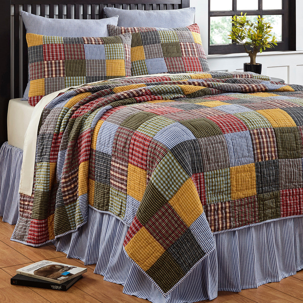 Farm Patchwork Quilt Set, Multicolored, King